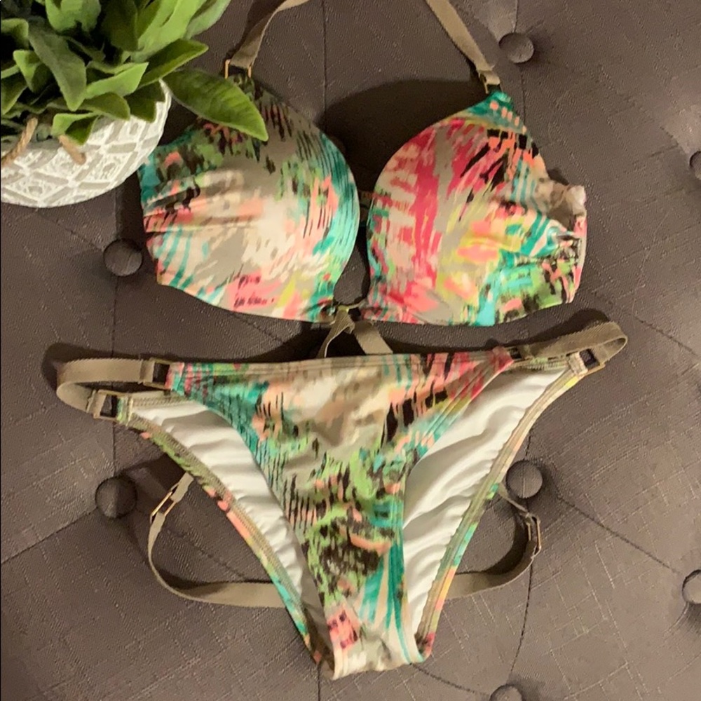 Victoria’s Secret Hottie Halter Watercolor Bikini